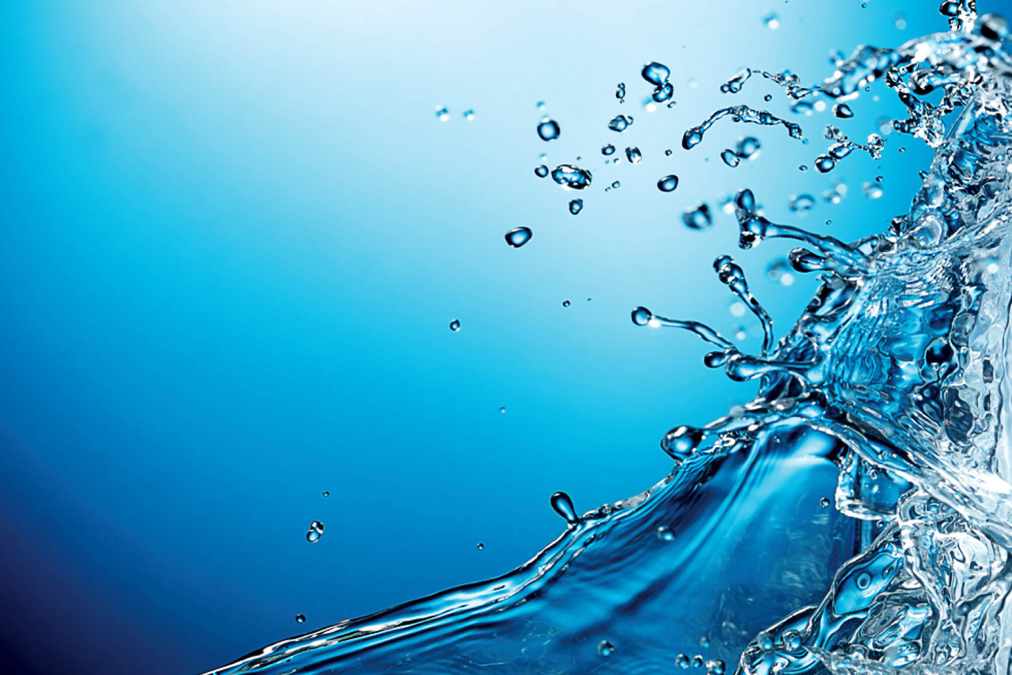 water splash background, shining blue water