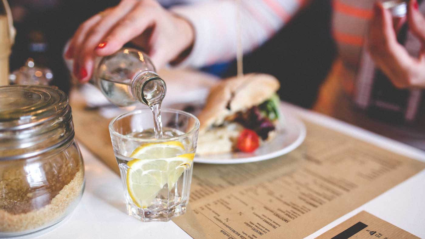 bottle-of-water-custom-label-dinner-food-lemon-tips-drink-more