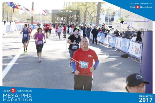 Chris Finishing the Marathon