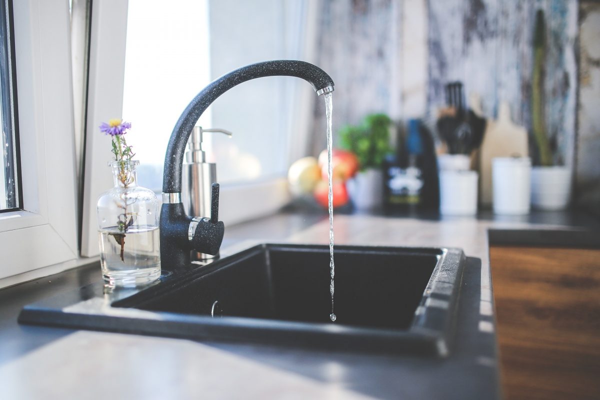 water coming out of a sink