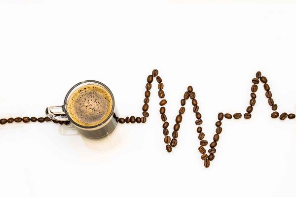 coffee and beans in heartbeat