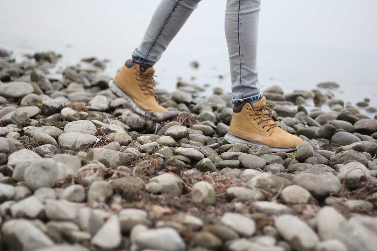 walking and hiking outdoors in the winter
