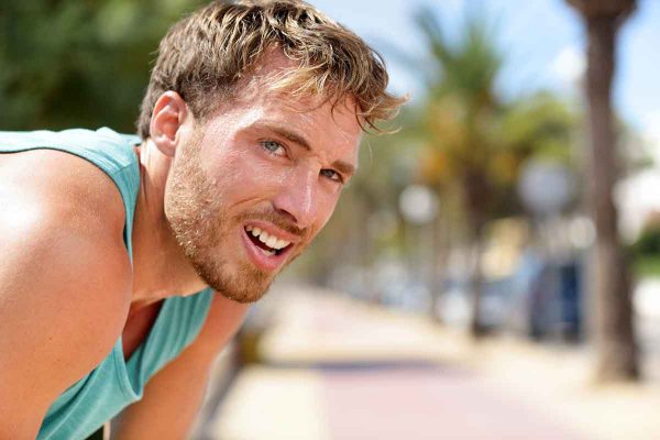 dehydrated man outside in Phoenix