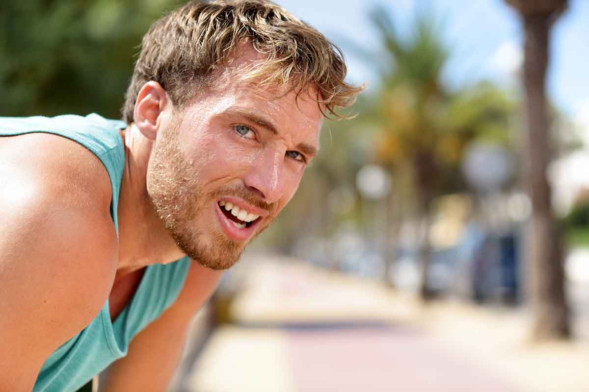 dehydrated man outside in Phoenix