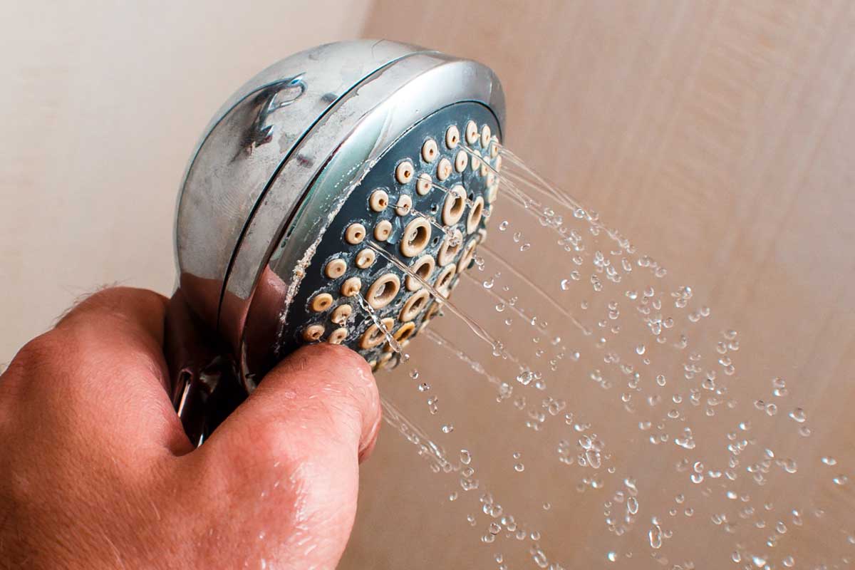 Shower With Hard Water Buildup