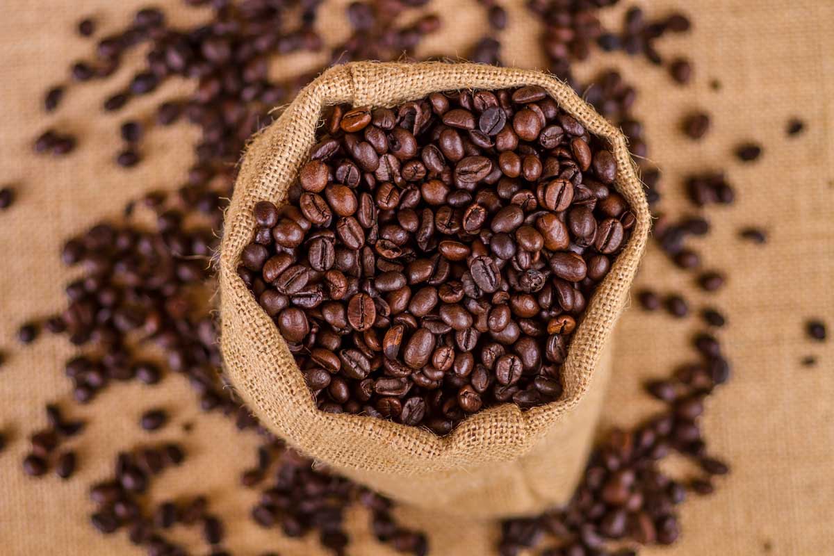 coffee beans fresh in a bag ready to be brewed
