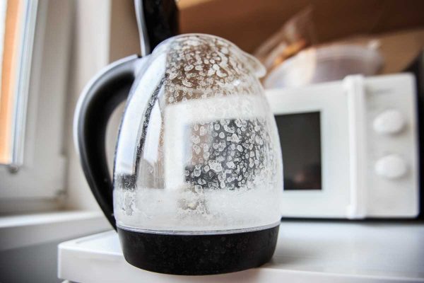 glass pot with water stains