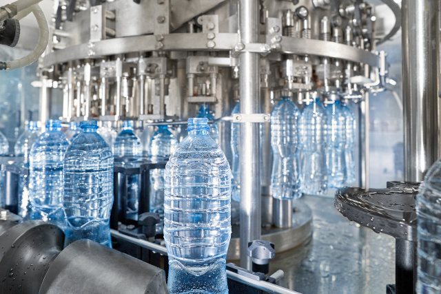 Water Bottles Being Manufactured